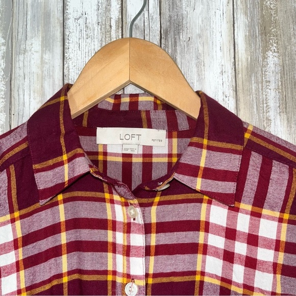 Loft Red Plaid Everyday Oversized Flannel - Picture 5 of 6